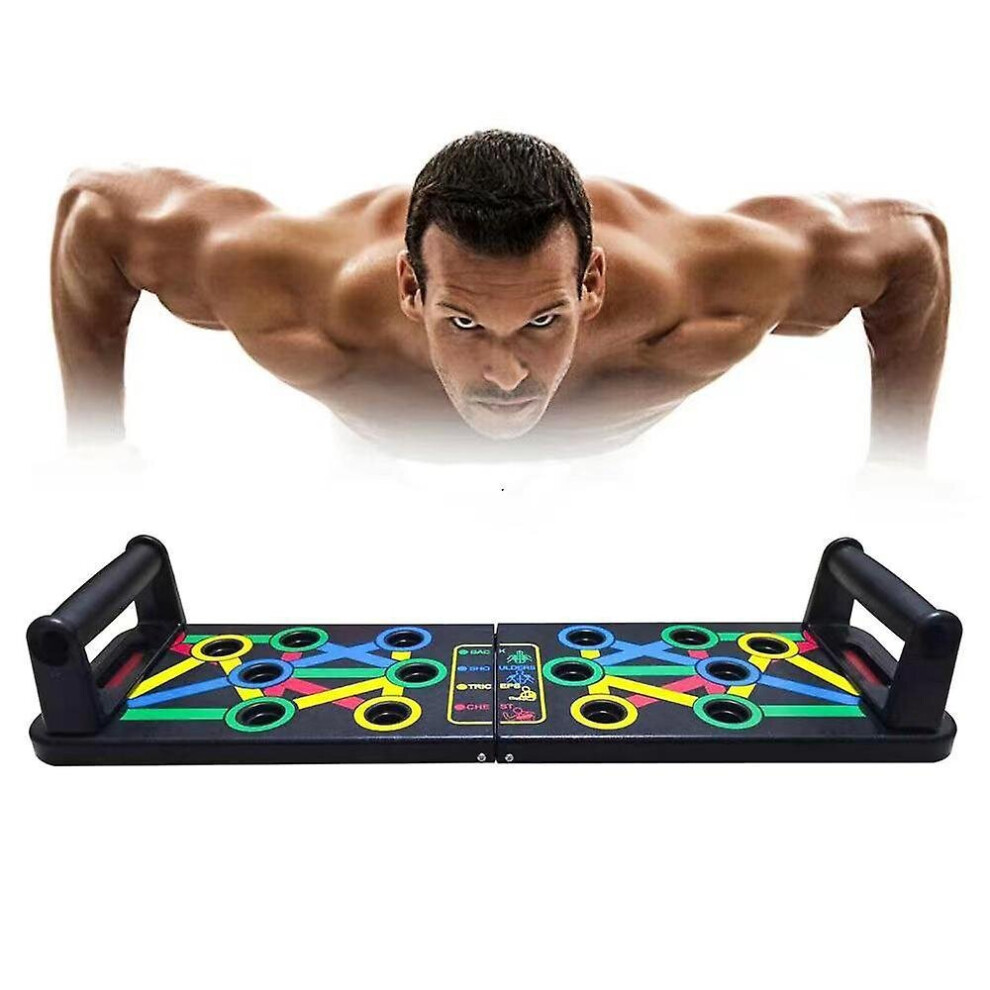 Foldable 14 In 1 Push Up Board Fitness Workout Train Gym Muscle Exercise Press