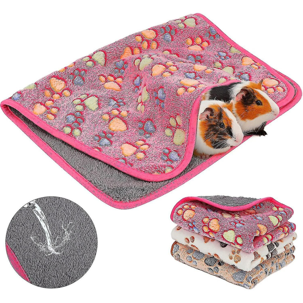 Waterproof Guinea Pig Blanket Washable 3-piece Set Of Small Animal Fleece Cage Liners