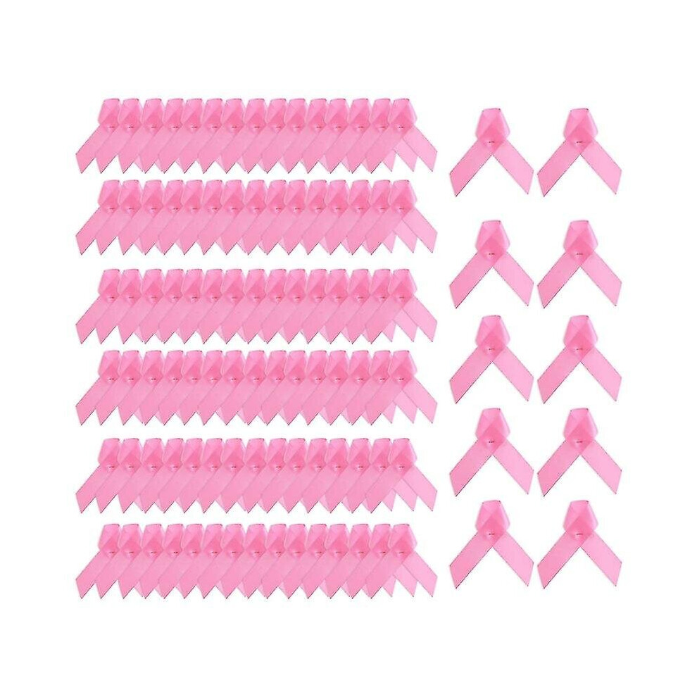100 Pieces Promotional Ribbon Pin Ribbon Lapel Pin Satin Fabric Ribbon Pink