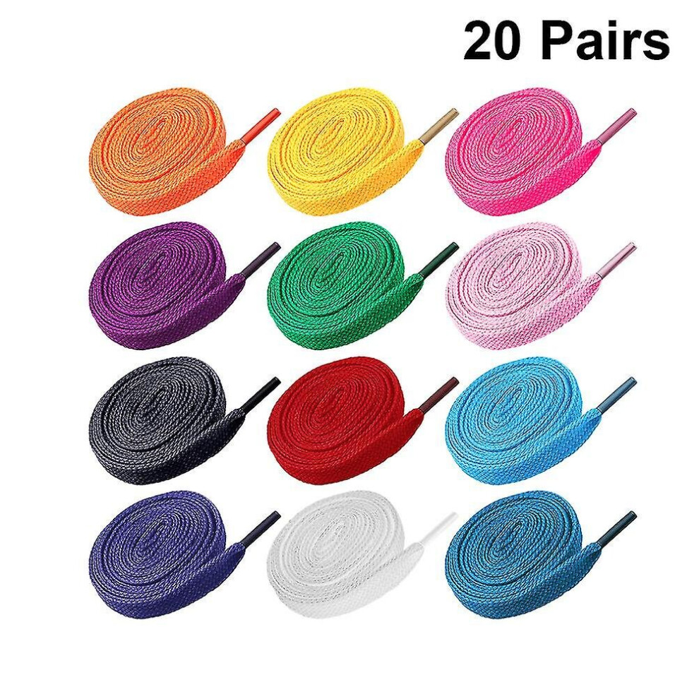 20Pc Pairs Replacement Flat Shoes Shoelaces Colorful Shoes Laces Strings For Sports Shoes Sneakers Skates Not,Specified