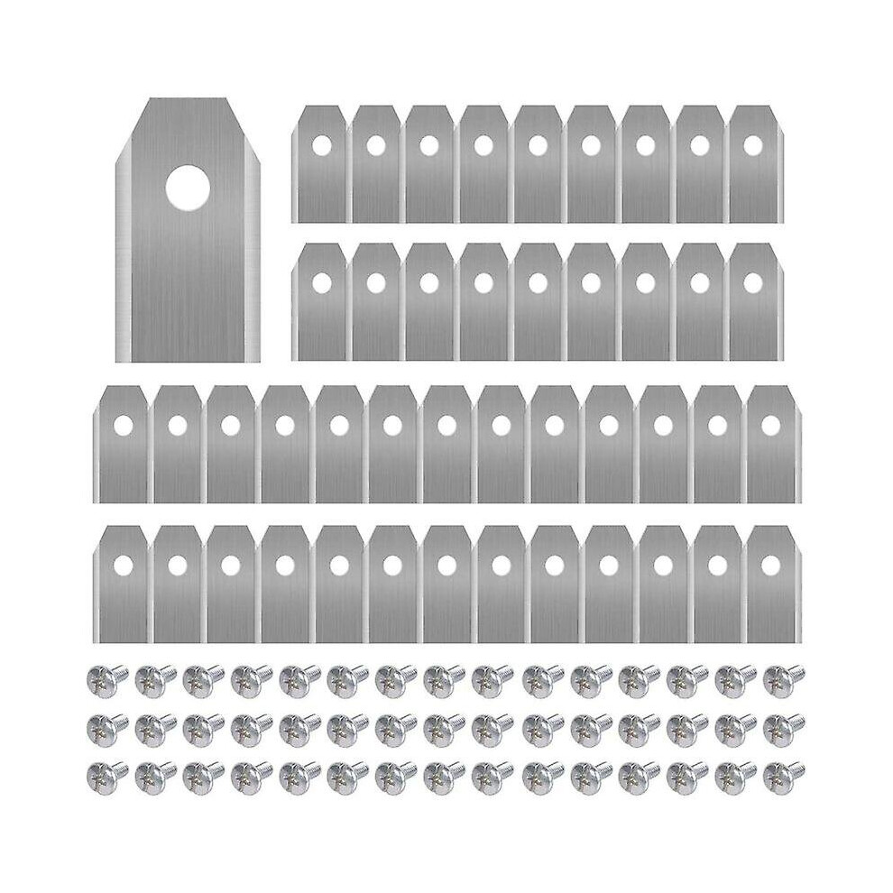 45 X Titanium Knife Blades For All Husqvarn/Automower/ Yardforce/Gardena Robotic Mowers(3G-0.75Mm) With 45 Screws, Replacement Blades For Models 105,3 Silver
