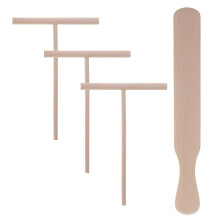 4 Pcs Wood Tools Crpe Maker Crepe Wooden Spreader Batter Spreader Handle Crepes Spreader Crepe Pan Maker - Refurbished