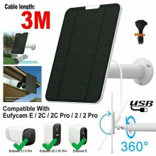 Solar Panel For Eufycam 2/2c/2c Pro/e/2 Pro 4w Mount Bracket 13ft Cable Black