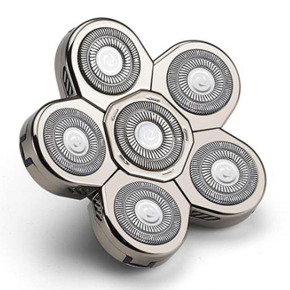 Men's Electric Shaver Heads 6 Blades Head Shaver Replacement As Shown
