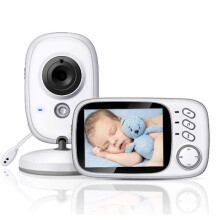 Voger Video Baby Monitor with Camera 3.2in LCD, 2.4GHz Wireless, Infrared Night Vision, 2-Way Talk, Temp Sensor, VOX, 8 Lullabies