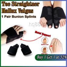 Pair Big Toe Bunion Straightener Splint Corrector Hallux Valgus Foot Pain Relief