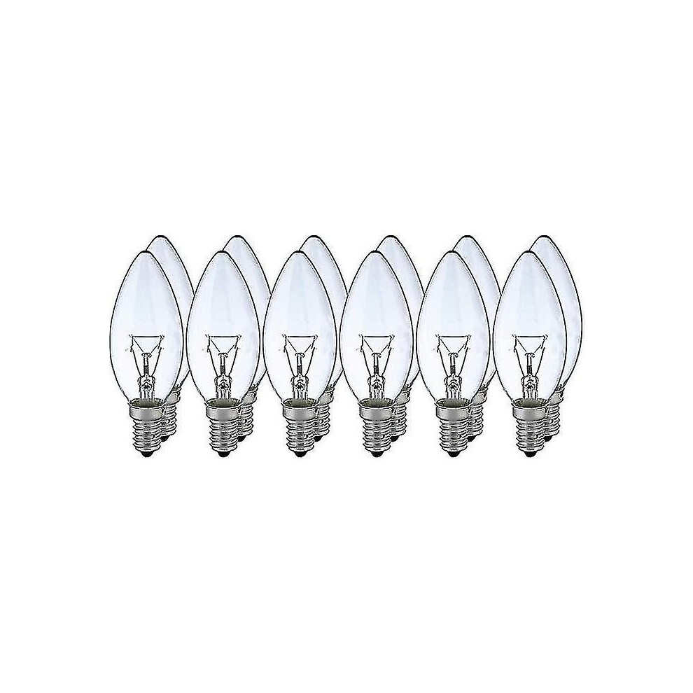 12X 40W E14 Candle Lamp Clear Classic Incandescent Bulb White