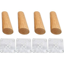 Set Of 4 Solid Wood Slanted Furniture Legs 20cm, Replacement Legs With Mounting Plate And Screws For Sofa, Tv, Bed, Dining Table