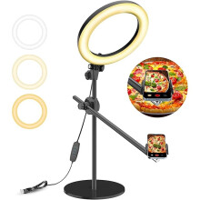 NEW -OPENED BOX LUXSURE Selfie Ring Light with Stand & Phone Holder 10"Overhead