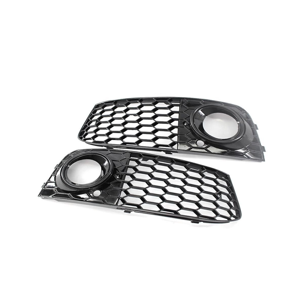 Mesh Fog Frame Fog Lamp Grille For A4 B8 Rs4 2009-2012 Glossy 8Kd807682 8Kd807681 Light/Black 9130527081815