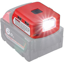 Battery Adapter For Milwaukee 18v Battery, Dc Port And Led Work Light And Dual Usb Charger, Power Supply Compatible With Milwaukee 49-24-2371 M18