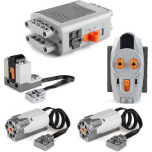 5pcs Power Function Motorized Blocks Power Kit 2 Medium Motors,1 Battery Box,1 Ir Remote Control,1