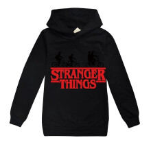(Black, 11-12 Years) 9-14 Years Kids Stranger Things Print Hoodies Long Sleeve Hooded Sweatshirt