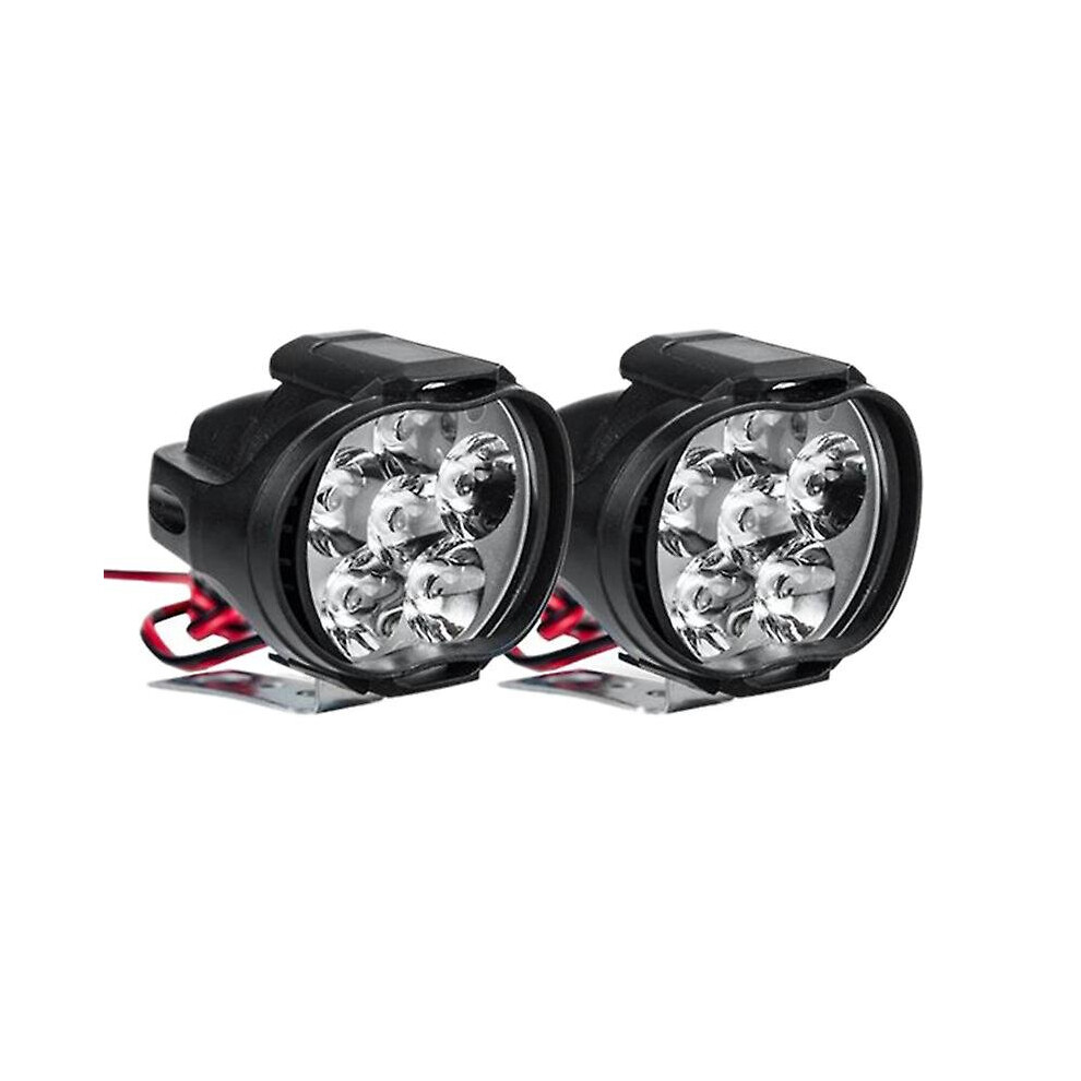 2Pcs 6 Led Motorcycle Head Assembly 10W 1000Lm Universal Scooter Atv Fog Spot 6000K Light