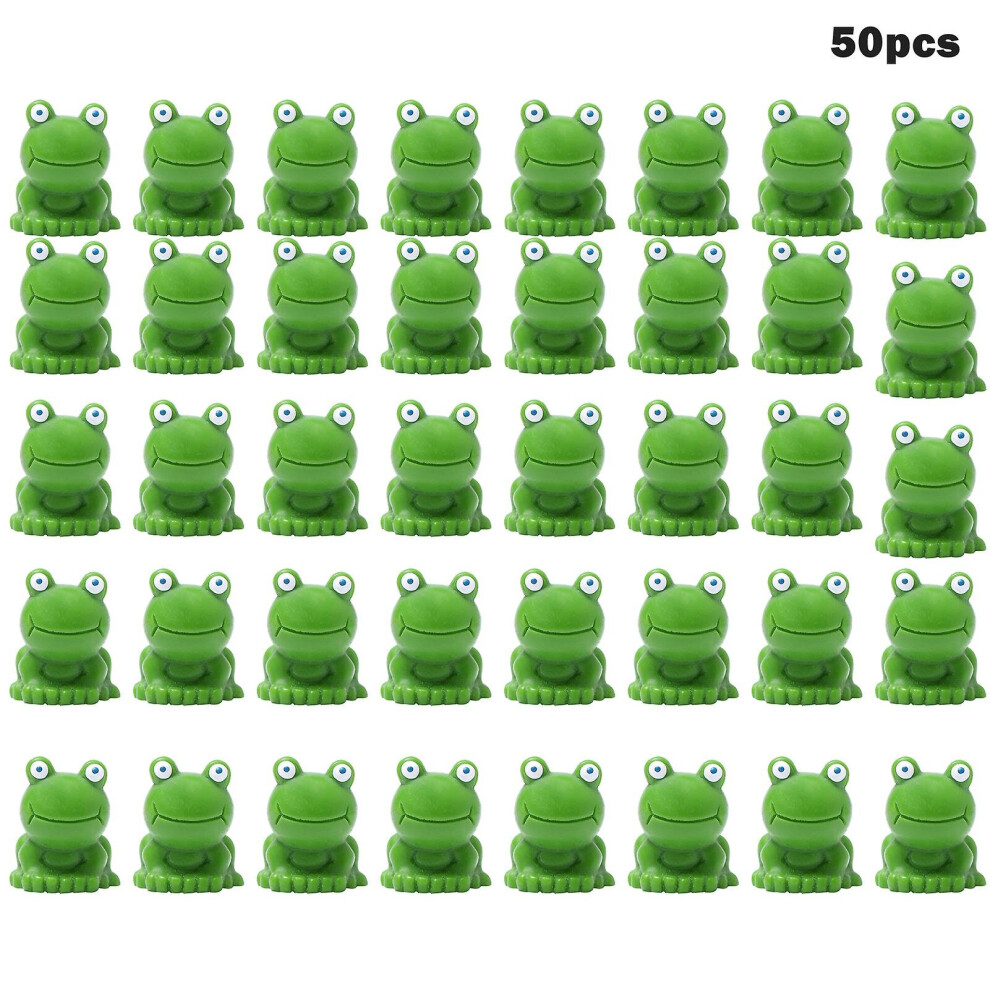 50pcs Resin Mini Realistic Bright Frog Figurines Diy Craft Cabinet Garden Decor