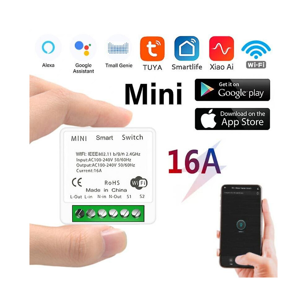 Tuya Mini Wifi Smart Switch 16a 2-way Control Timer Wireless Switches Smart