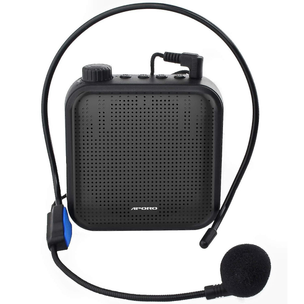 Voice Amplifier,Rechargeable Pa System With Wired Microphone For Teachers, Tour Guide And More (Black) Black