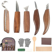 12 Pcs Wood Carving Tools With Hook Knife Woodworking Knife Carving Knife Bevel Knife Spoon Knife For Carpenter Beginners Children Professional Carver