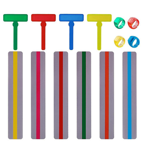 14pcs Guided Reading Strips Tools Set Finger Trackers Highlight Reading Strips Rulers For Dyslexic