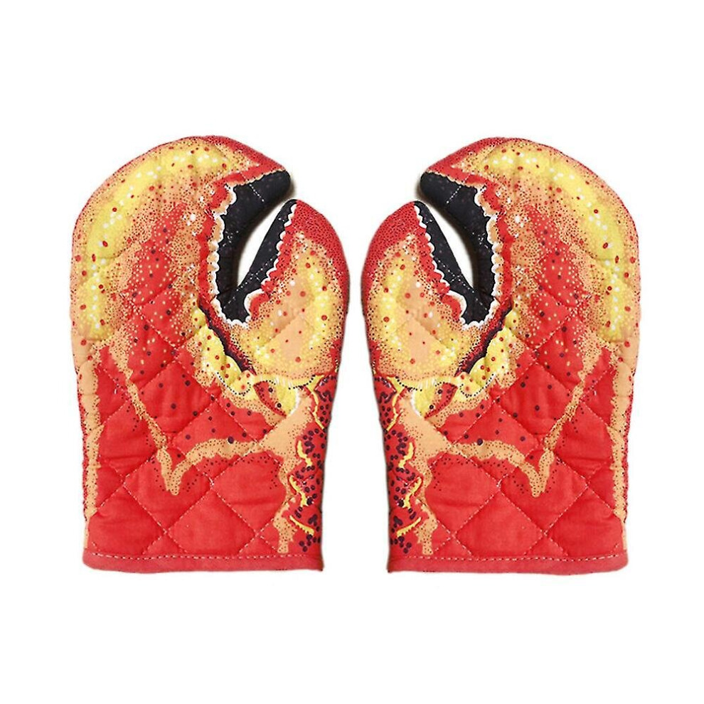 Lobster Claw Oven Gloves - Heat Resistant Thick Padded Funny Cooking Mitts Kitchen Tool