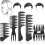 5 Pcs Men's Styling Comb Set Classic Retro Styling Comb For Men 1