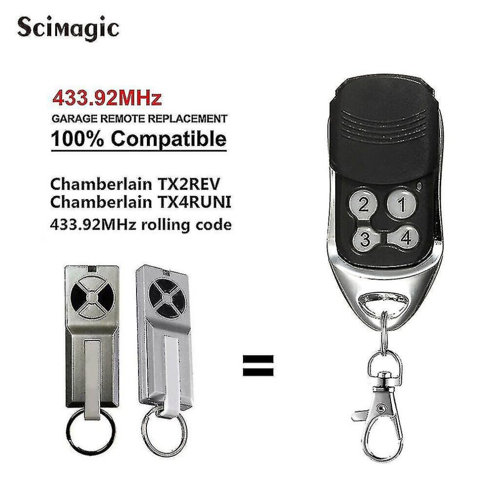 Kamberlain Tx2rev Chamberlain Liftmaster Tx4runi Compatible Garage Remote Control 433mhz