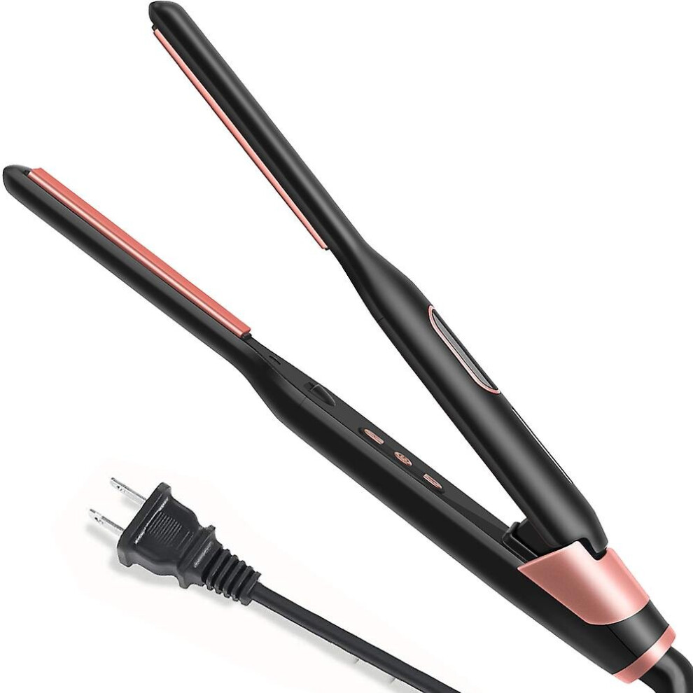 Small Flat Iron For Short Hair - Adjustable Temperature - Fast Heat Up (dual Voltage)