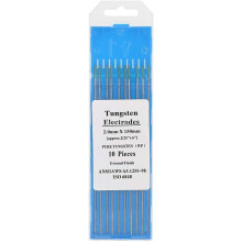 10pcs Pure Tungsten Electrodes Wp Green Tip For Ac Tig Welding, 1.0/1.6/2.0/2.4/3.2mm Professional Tungsten Electrodes(2.4mm*150mm)