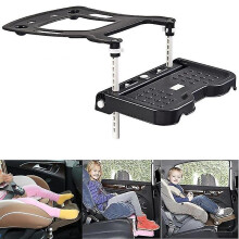 (Brown) Children Car Safety Seat Footrest Foldable Pram Footrest Adjustable Attachment Support Baby Foot Pedal Rest Holder Accessories
