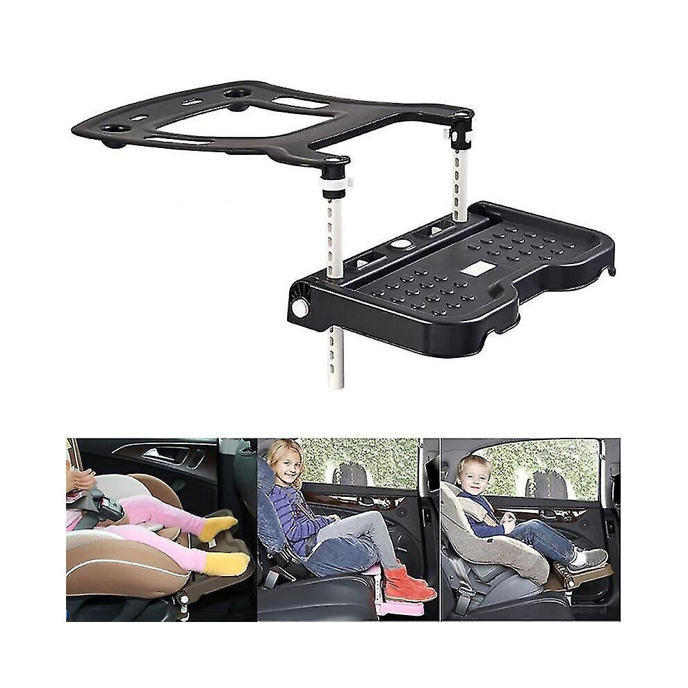 (Black) Children Car Safety Seat Footrest Foldable Pram Footrest Adjustable Attachment Support Baby Foot Pedal Rest Holder Accessories