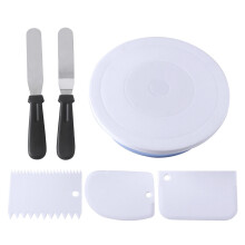 6PCS Cake Baking Tools Stand Turntable Rotating Rack Dough Rotary Table DIY Kits