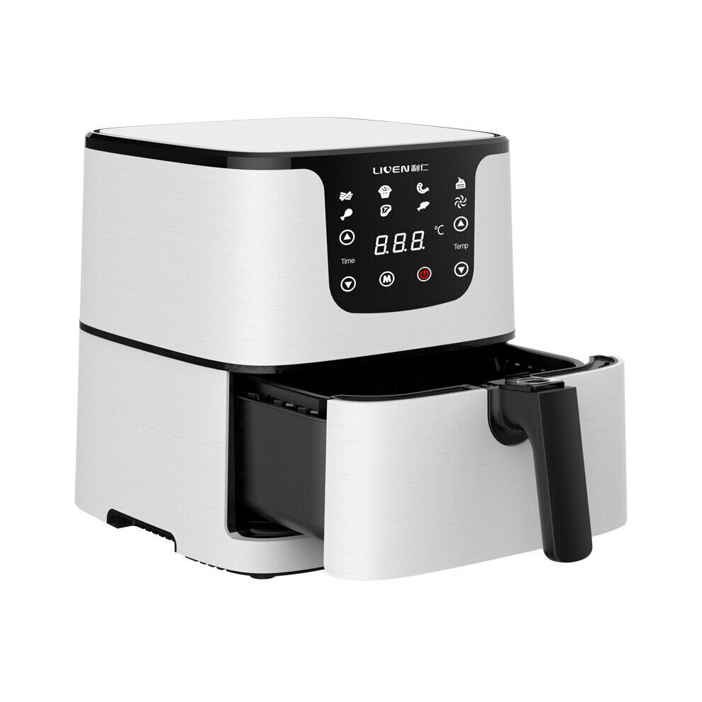 (White) 5.5L Large Capacity 1700W LED Digital Touchscreen Electric Hot Air Fryers