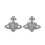 (Silver) Crystal Saturn Heart Orb Drop Dangle Stud Earrings Rhinestone Silver Gold 4