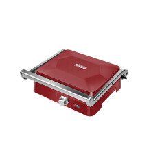 (Red) 1800W Multifunctional Grill Double-sided Constant Temperature Separate Large Oil Box Non Stick Coated Plate All-in-one Household Cooking