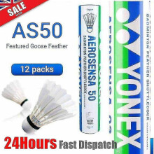 12pcs Yonex Badminton Shuttlecock As50 Badminton Balls Goose Feather 77 Speed