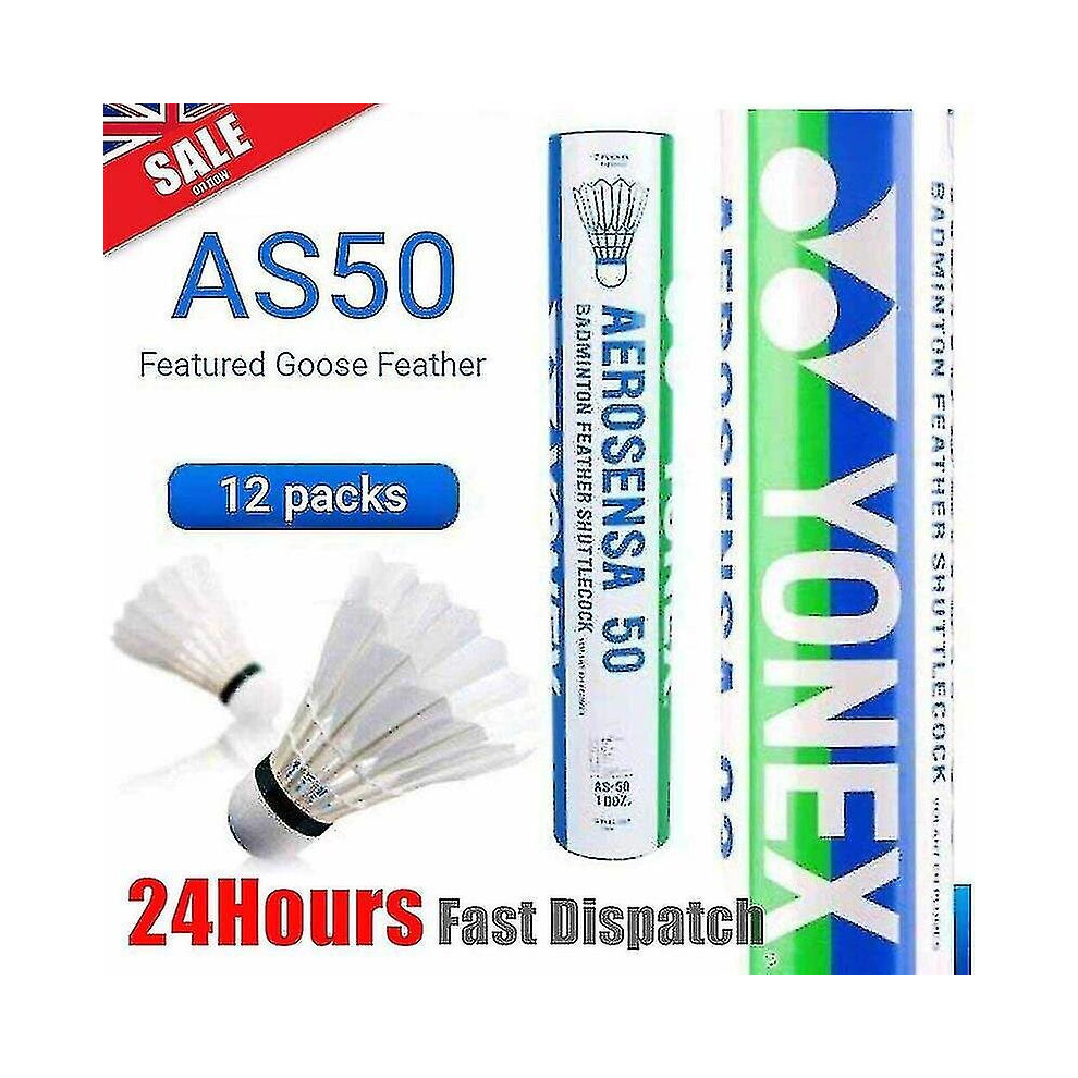 12pcs Yonex Badminton Shuttlecock As50 Badminton Balls Goose Feather 77 Speed