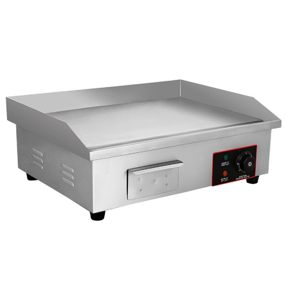 220V 3000W Electric Griddle Countertop Hot Plate Stainless Steel Grill Commercial BBQ