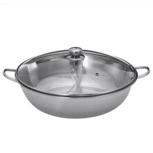 (28cm, Type 2) Hot Pot Dual-sided Stainless Steel Cookware For Induction 28/30/38/40cm