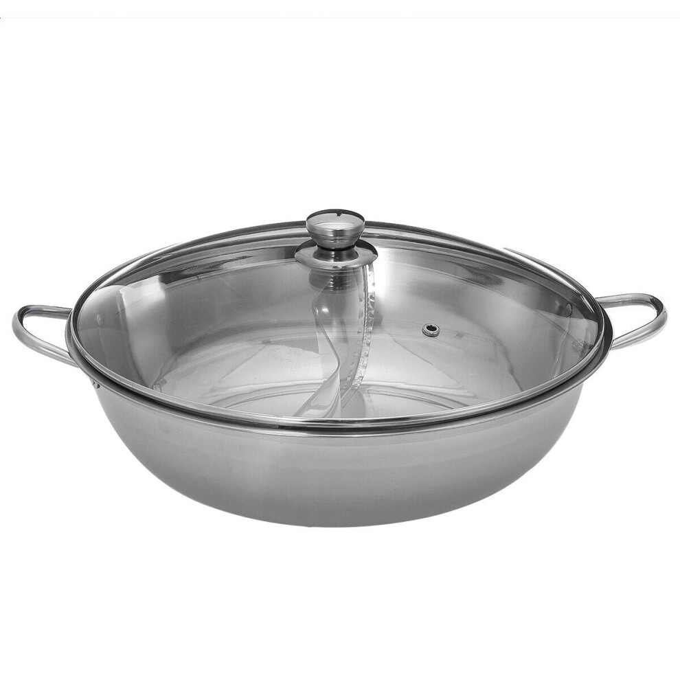 (30cm, Type 1) Hot Pot Dual-sided Stainless Steel Cookware For Induction 28/30/38/40cm-image-OPC-PCJPMR9-NEW