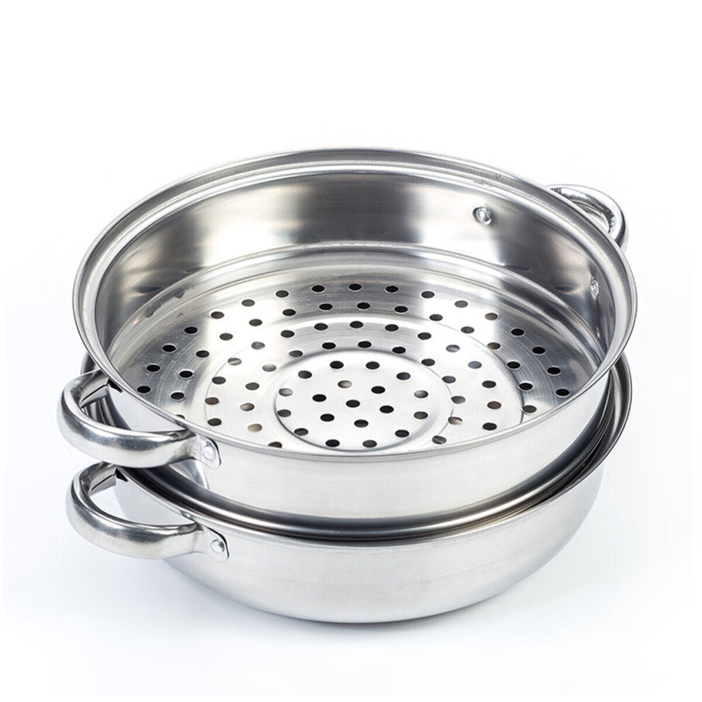 (2 Layers) 2/3 Tier Steamer Multifunctional Stainless Steel Steaming Soup Hot Pot Cookware