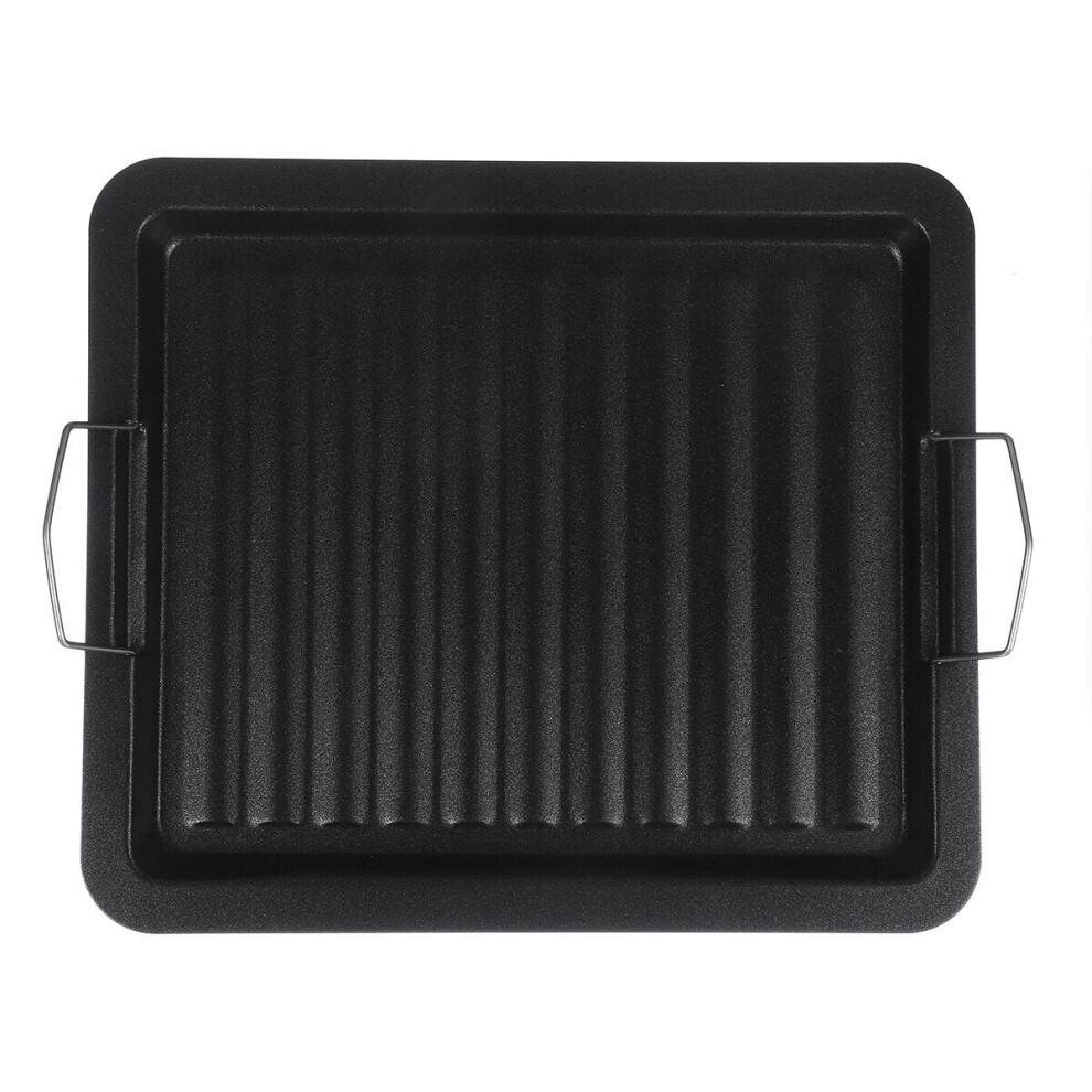 BBQ Grill Pan Steel Plate Non Stick Griddle Plate Cooking Frying Skillet