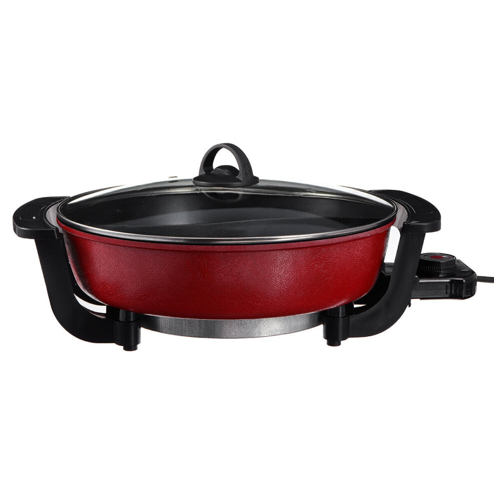 Electric Hot Pot 6L 220V 1360W Pan Frying Grill Oven Cooker Hotpot Cookware