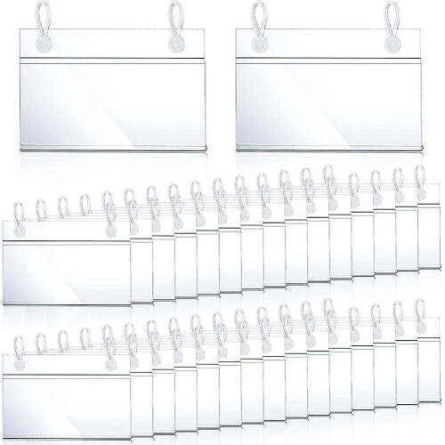 Plastic Label Holders Price Tag Ticket Hanger Clips (30)