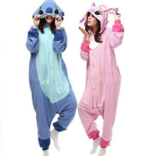 (Blue, XL) Animal Adult Pink Stich Onesies Pajama Anime Cartoon Cost_y