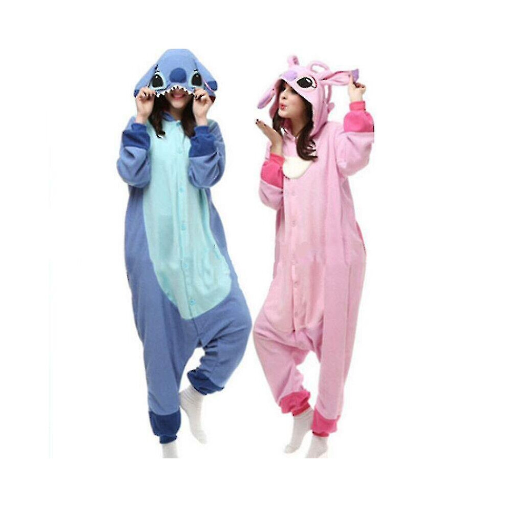 (Blue, M) Animal Adult   Pink Stich Onesies Pajama Anime Cartoon   Cost_y