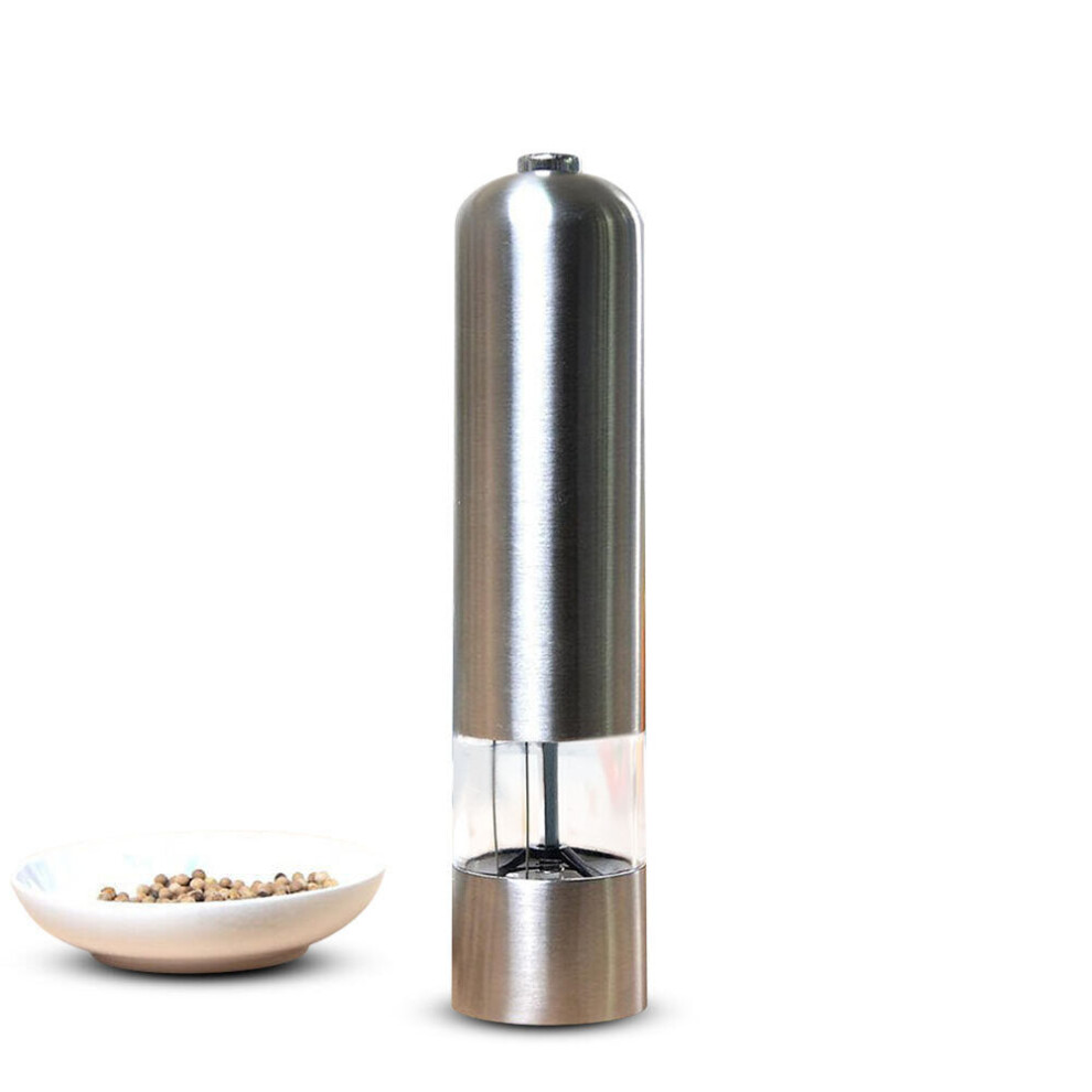 Electric Salt and Pepper Grinder Pepper Shaker Mill Kitchen Adjustable Stainless Steel Battery