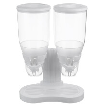 Double Cereal Dispenser Transparent Store Tank 3L for Kitchen