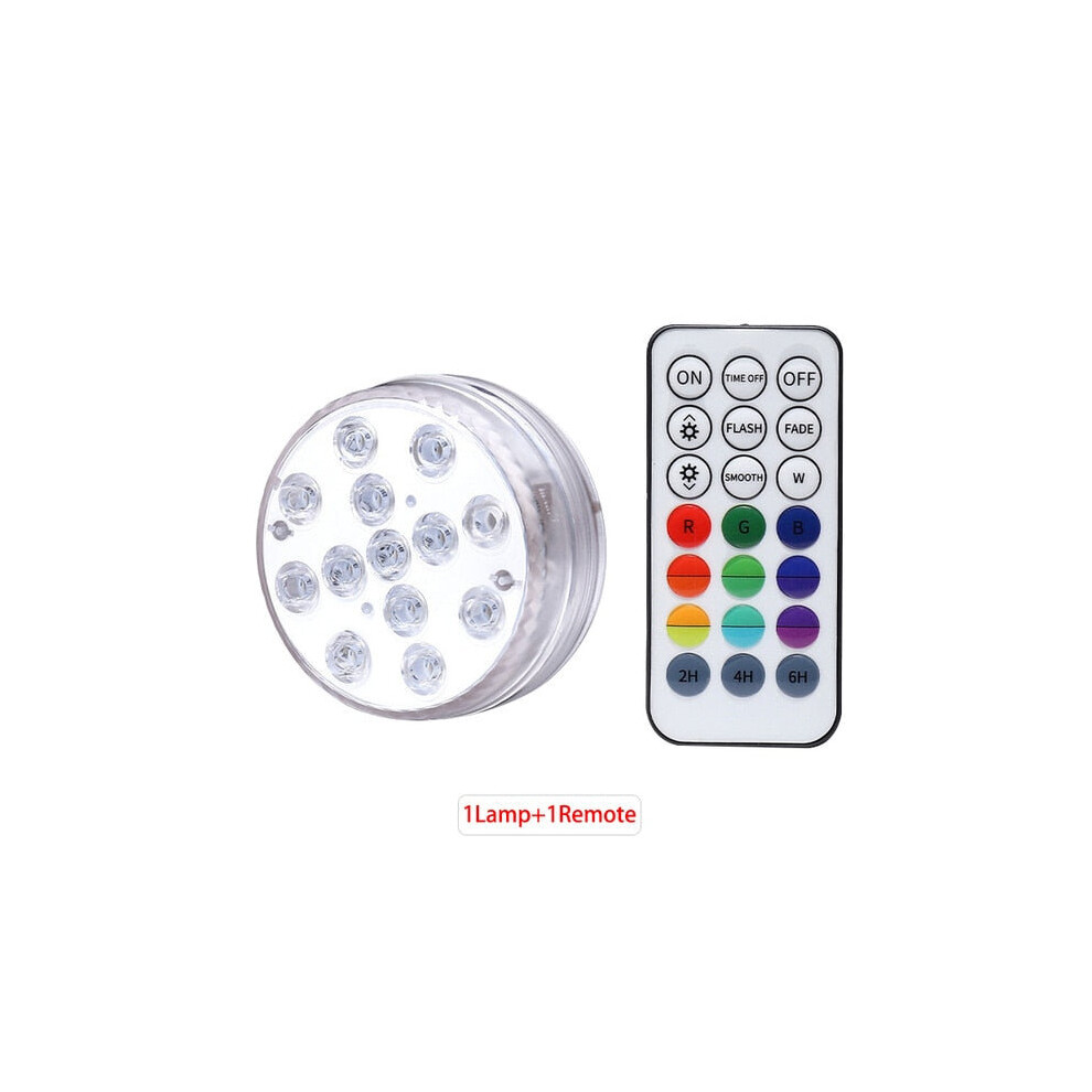 (1 Controller 1 Lamp) Underwater Light IP68 Waterproof Swimming Pool RF Remote Control Submersible Lights For Pond Vase