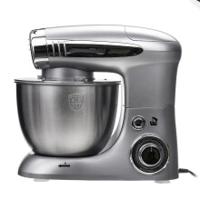 (Silver) Multi-function 3 in 1 Kitchen Electric Mixer 1000W 6 Speed Kneading Dough Machine Egg Beater Electric Mixer Cream Whipping Machine For Home Baking