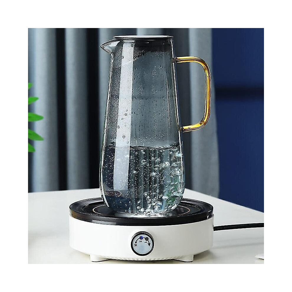 1600ml Nordic Style Heat Resistant Glass Kettle Juice Coffee Milk Jug Filter With Lid